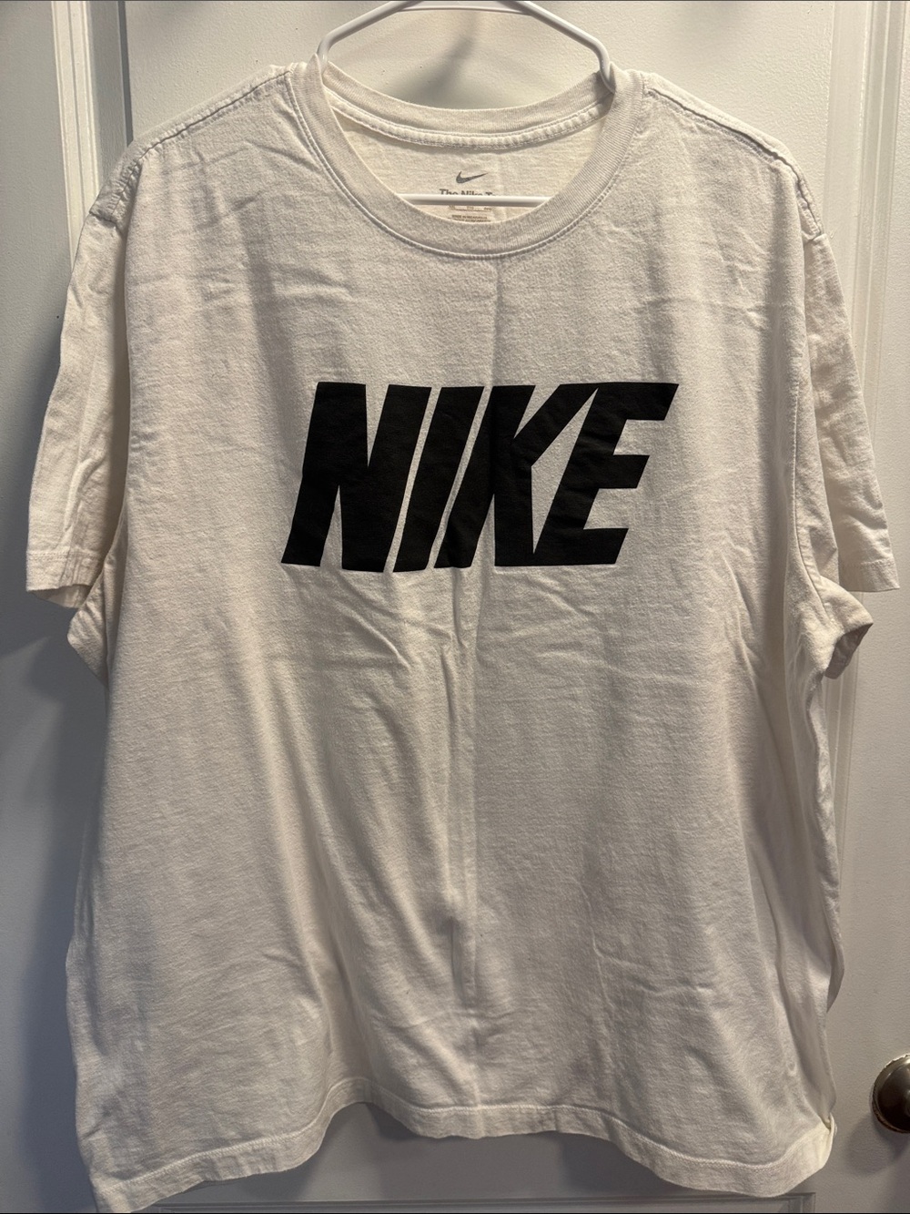 Nike White Short Sleeve T-Shirt with Black Logo